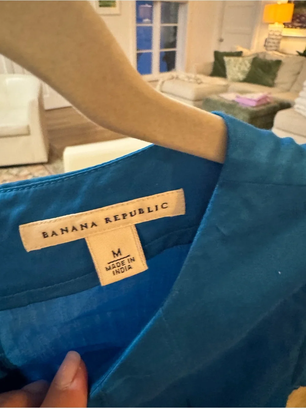 Banana Republic Teal Puff-Sleeve Women's Blouse